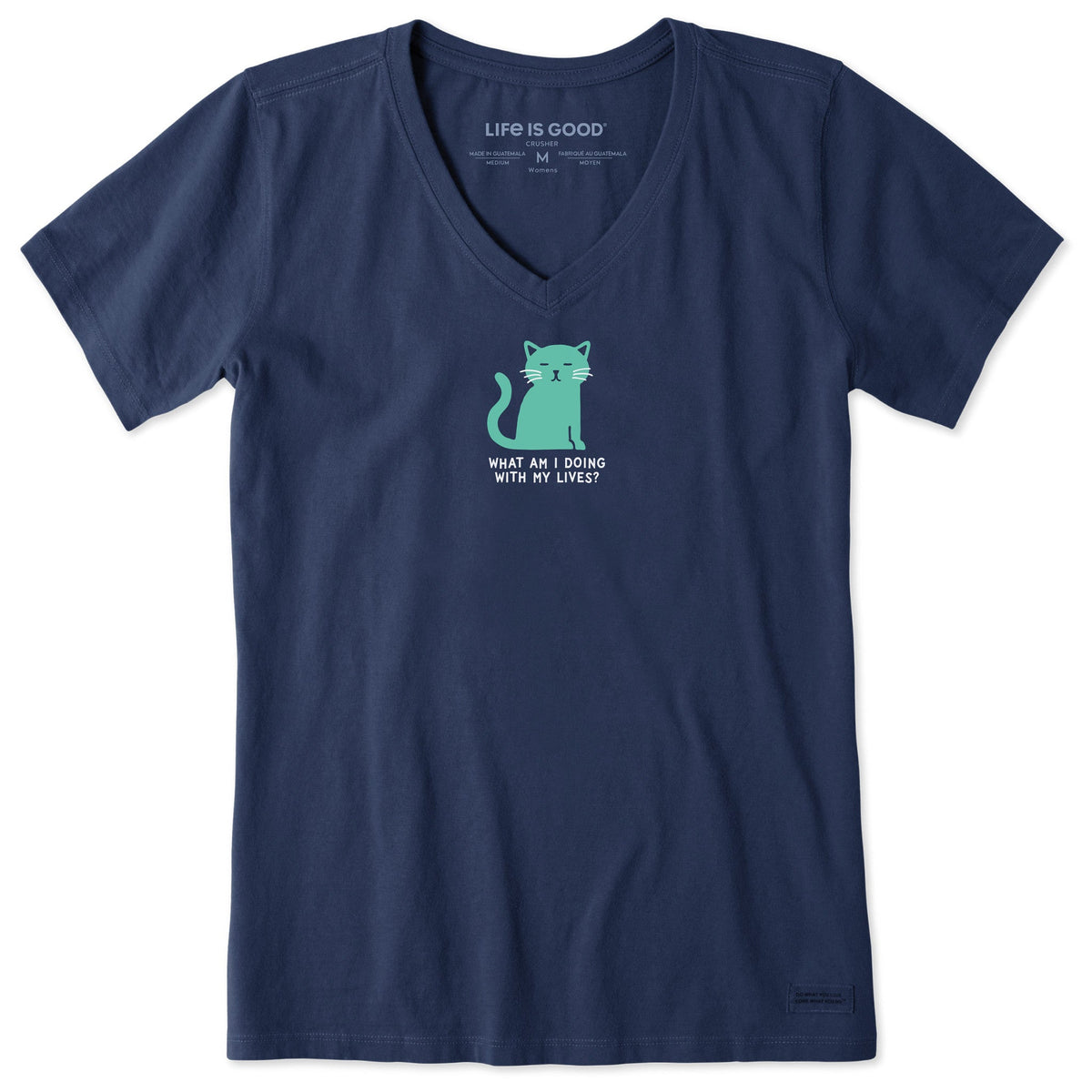 Women's What Am I Doing With My Lives Cat Short Sleeve product image 1