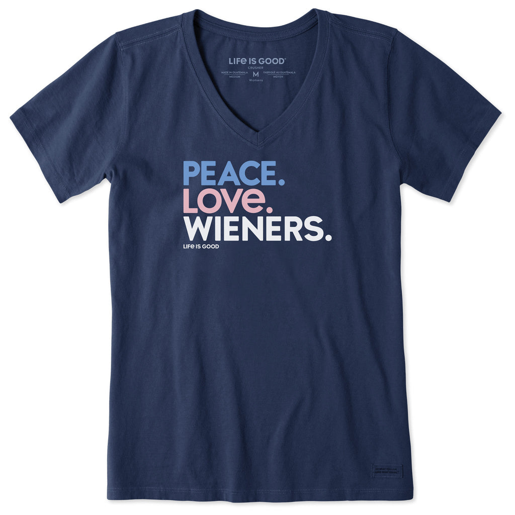Women's Peace Love Wieners Short Sleeve Crusher Vee product image 1