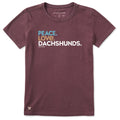 Women's Peace Love Dachshunds Short Sleeve Crusher Tee product image 1