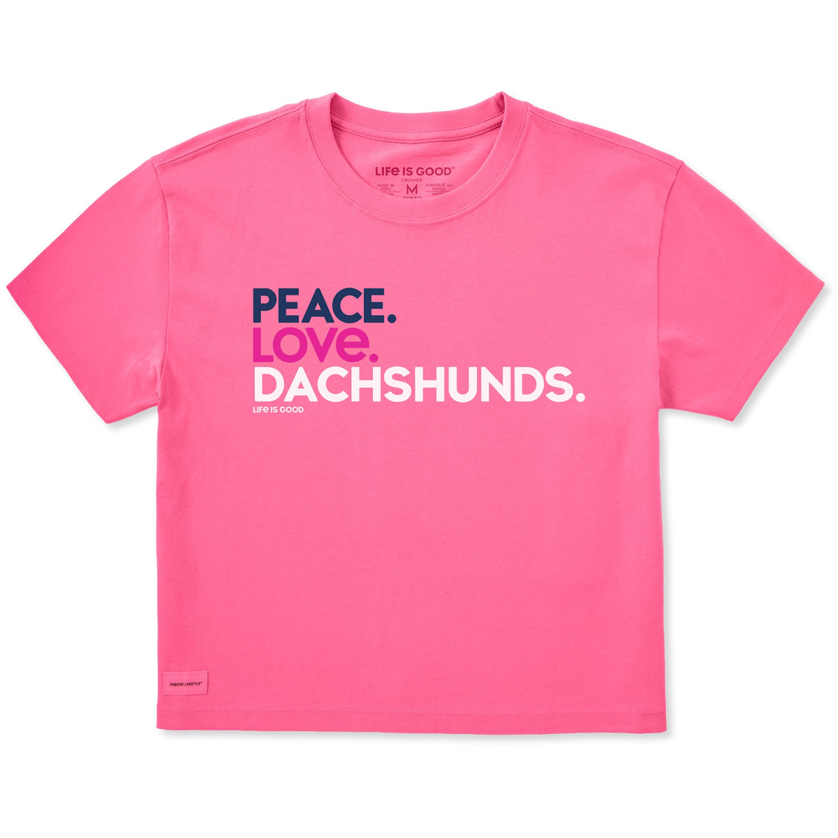 Women's Peace Love Dachshunds Short Sleeve Crusher Boxy Tee product image 3