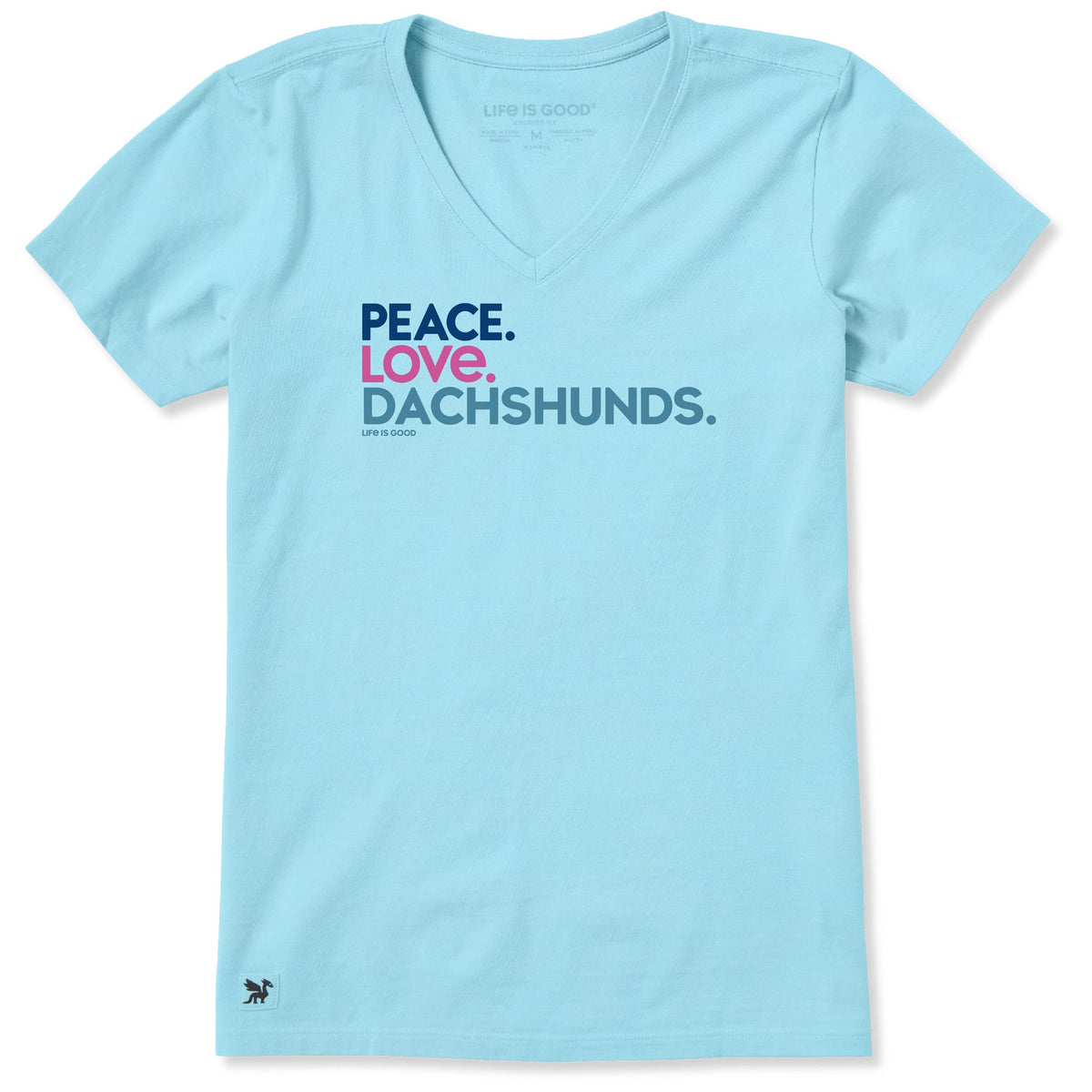 Women's Peace Love Dachshunds Short Sleeve Crusher Vee product image 1