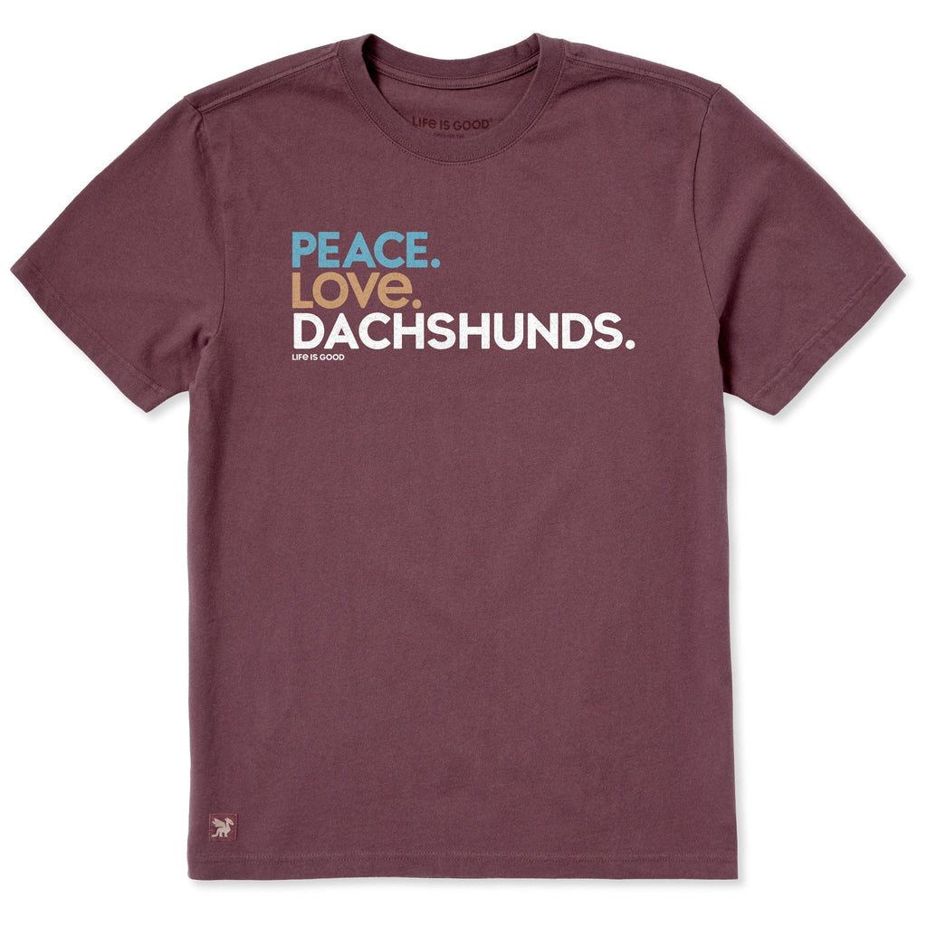 Men's Peace Love Dachshunds Short Sleeve Crusher Tee product image 1