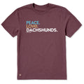 Men's Peace Love Dachshunds Short Sleeve Crusher Tee product image 1
