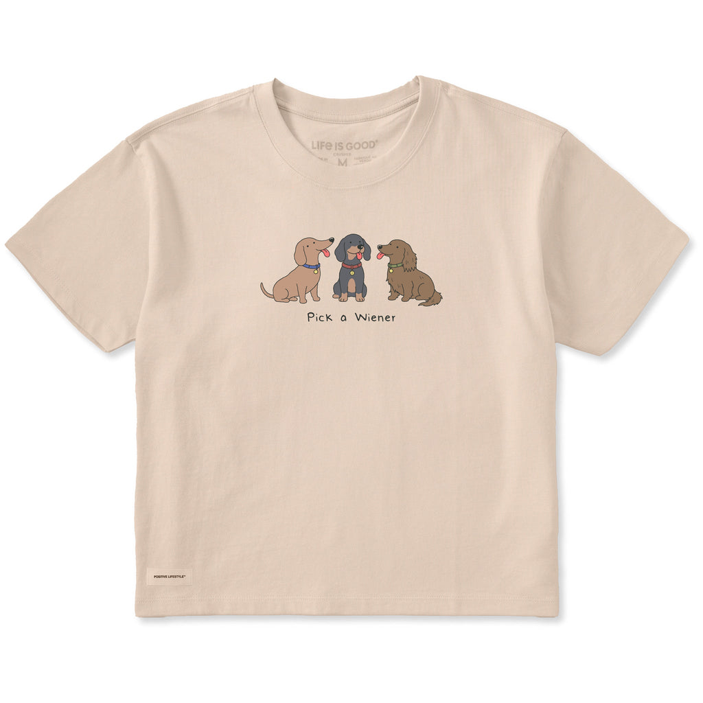 Women's Pick A Wiener Dog Short Sleeve Crusher Boxy Tee product image 1