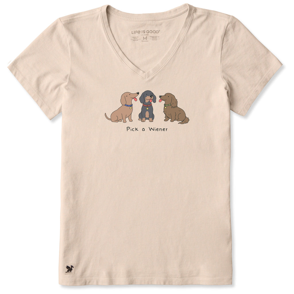 Women's Pick A Wiener Dog Short Sleeve Crusher Vee product image 1