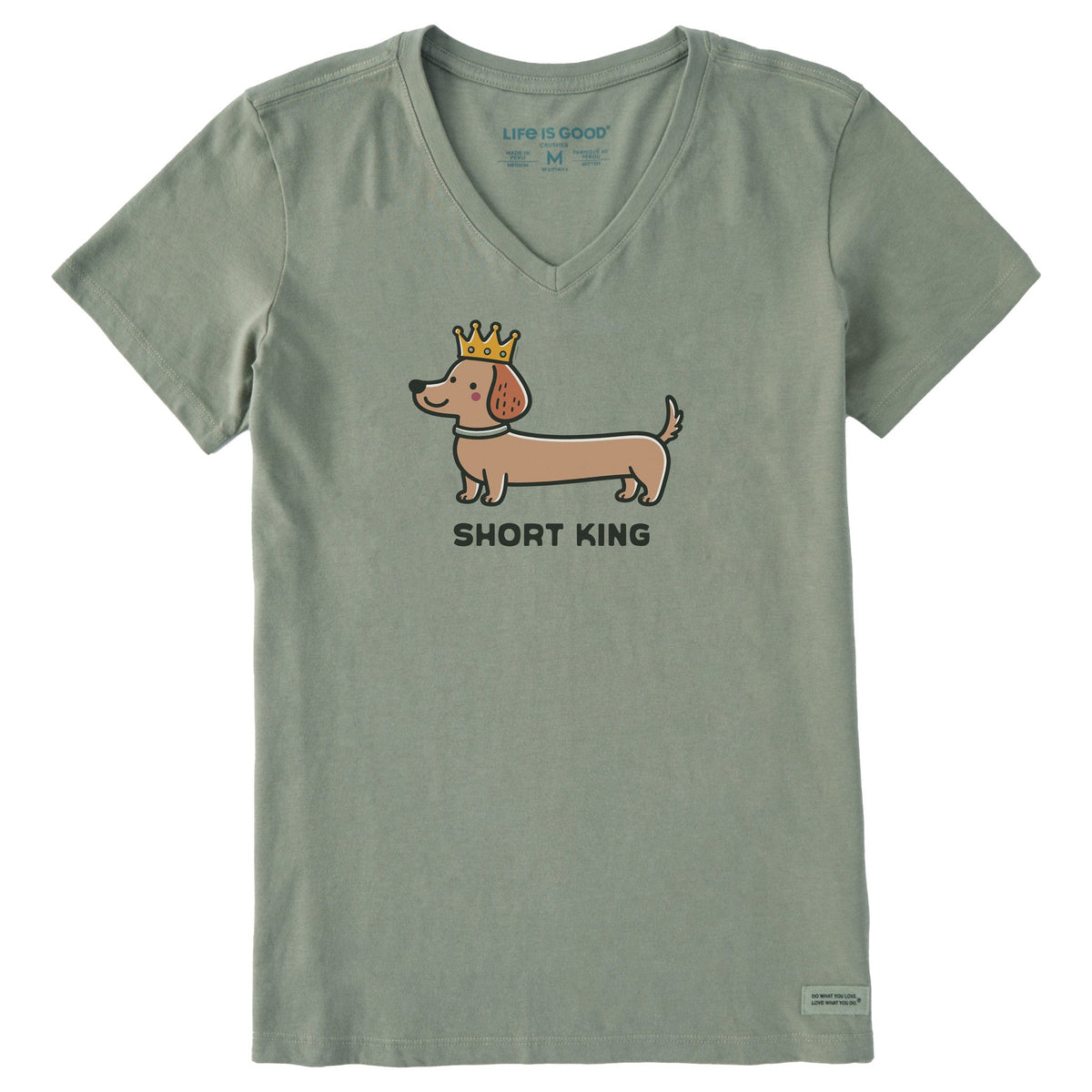 Women's Short King Dachshund Sleeve Crusher Vee product image 1