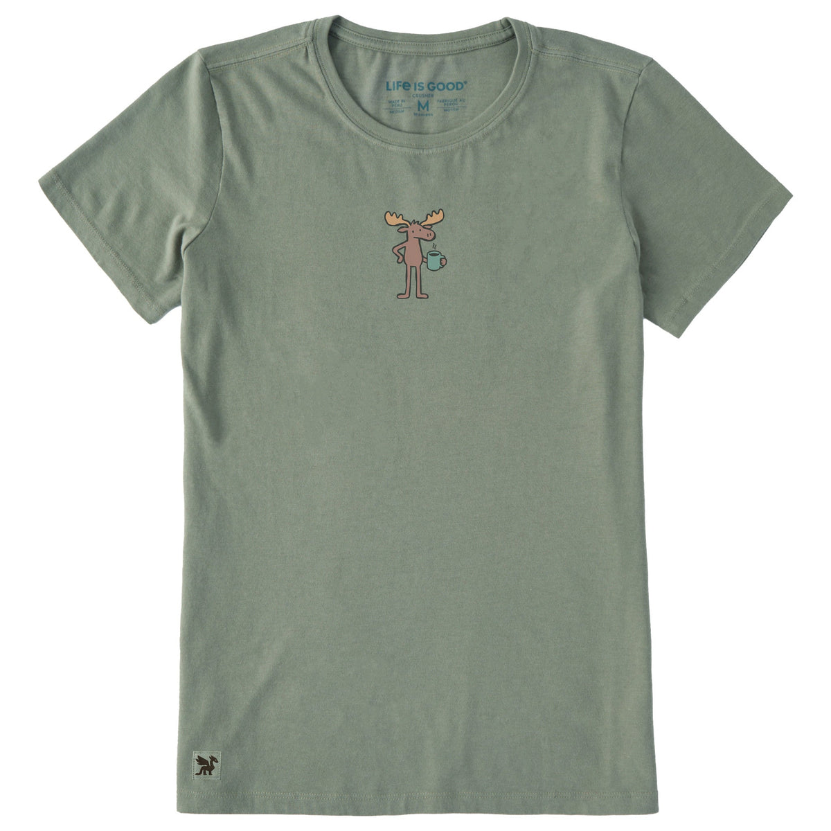 Women's Moose Coffee Short Sleeve Crusher Tee