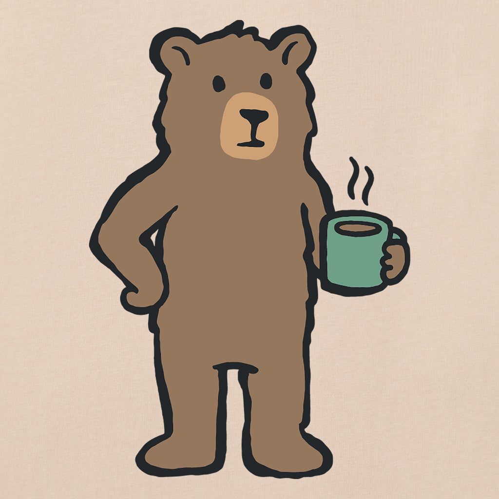 Women's Bear Coffee Short Sleeve Crusher Boxy Tee