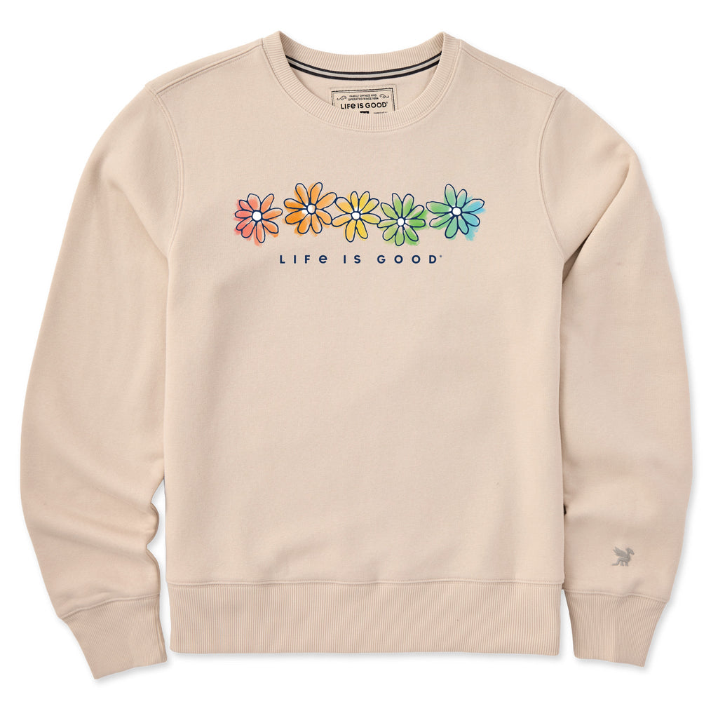 Women's Rainbow Daisies Good Vibes Crew