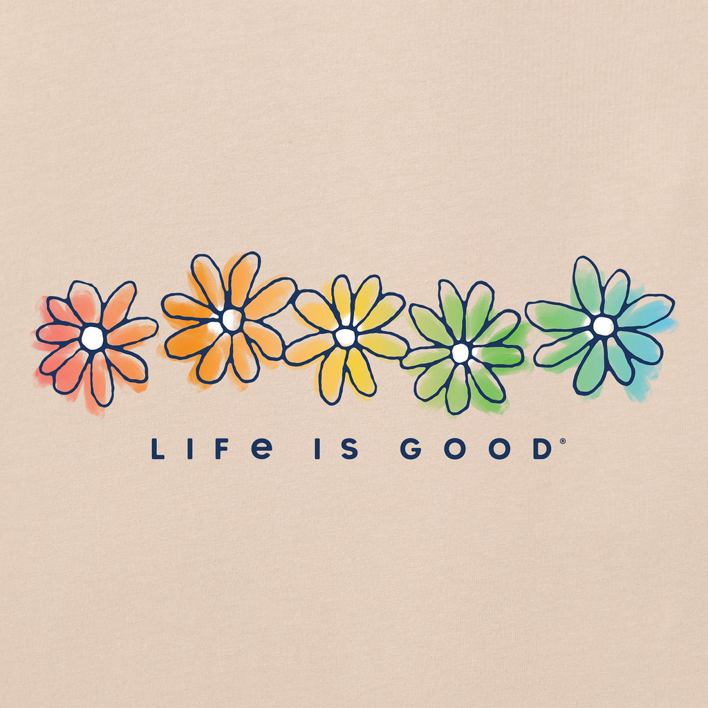 Women's Rainbow Daisies Good Vibes Crew