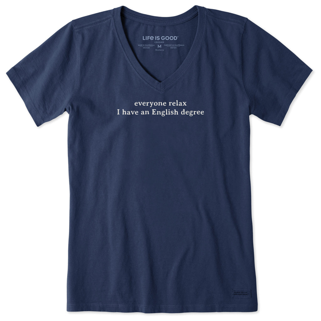 Women's Everyone Relax English Degree Short Sleeve Crusher product image 1