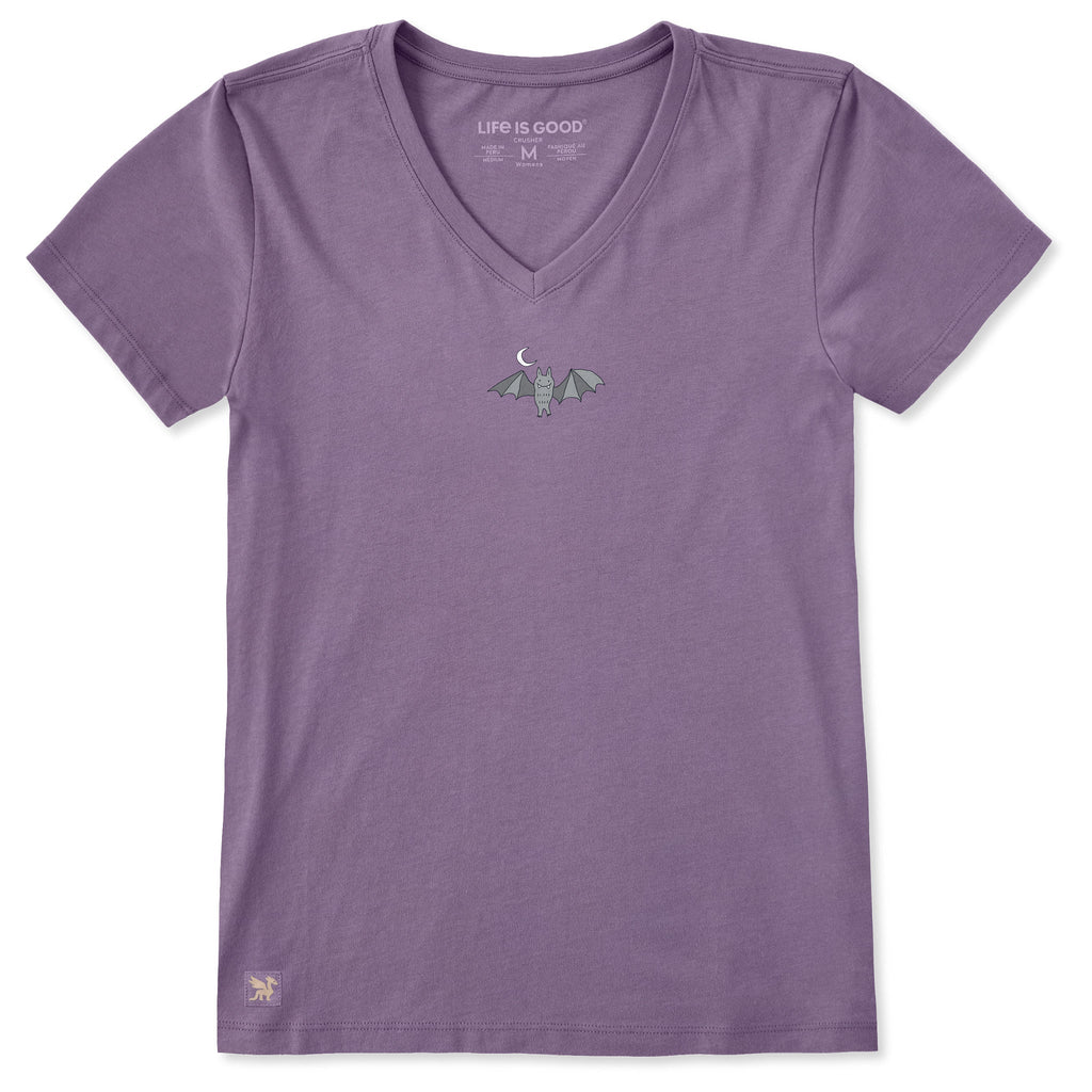 Women's Moon & Bat Short Sleeve Crusher Vee product image 1