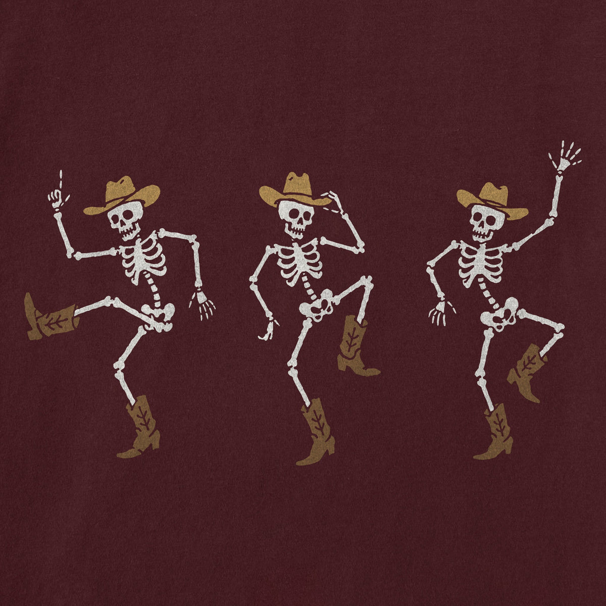 Women's Three Cowboy Skeletons Short Sleeve Crusher Tee product image 2