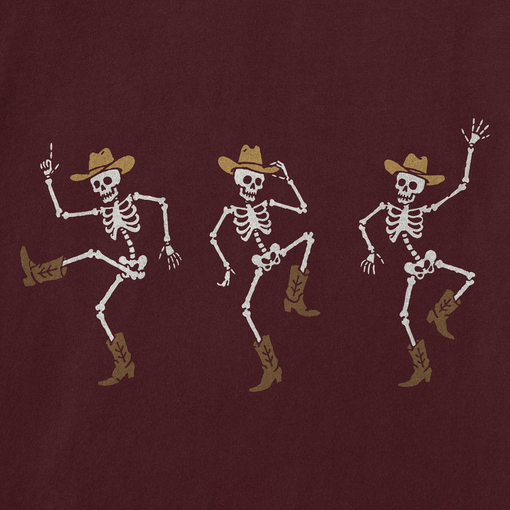 Women's Three Cowboy Skeletons Short Sleeve Crusher Boxy Tee product image 2