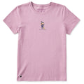Women's A Little Witch with Broom Short Sleeve Crusher Tee