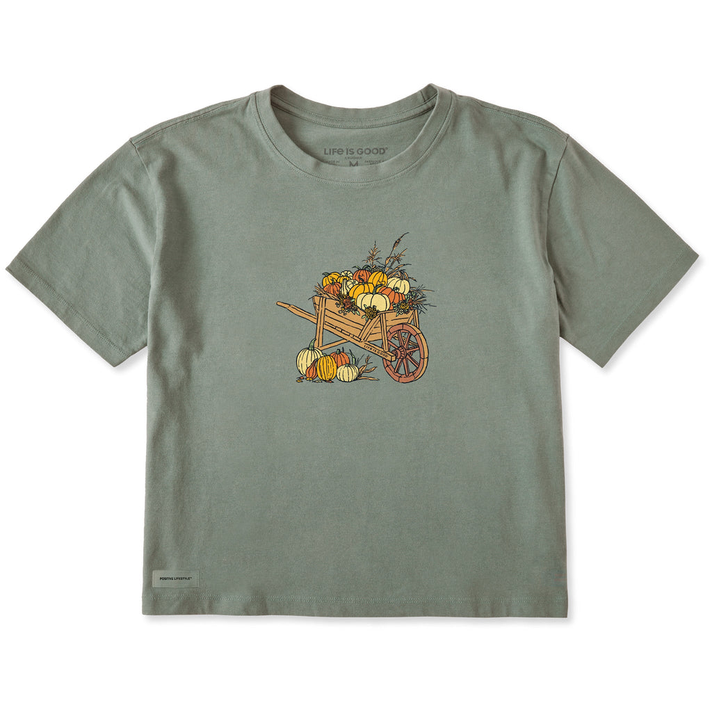 Women's Pumpkin Wheelbarrow Short Sleeve Crusher Boxy Tee product image 1