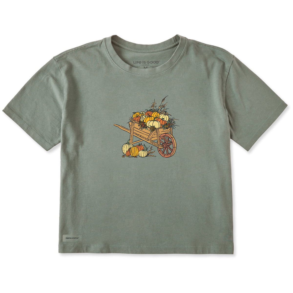 Women's Pumpkin Wheelbarrow Short Sleeve Crusher Boxy Tee product image 1